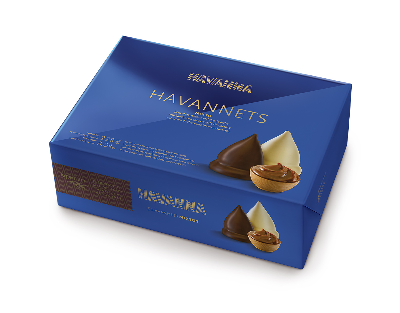Vejrtrækning Fremragende fortov Havannet Chocolate & White chocolate – Box 6 Havannets – Havanna USA –  Alfajores