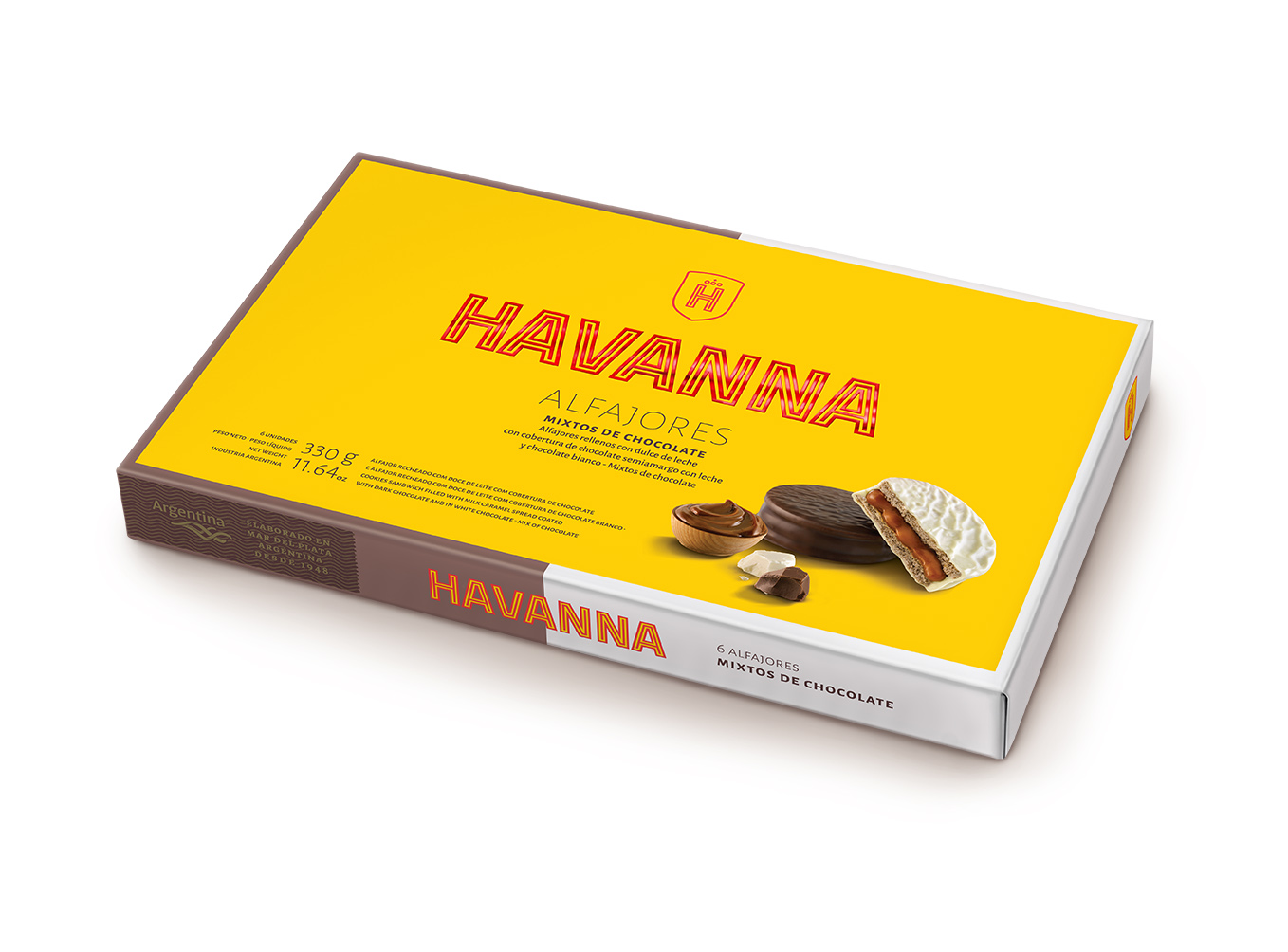 Mixed Chocolate and White Chocolate – Box 6 Alfajores – Havanna USA – Alfajores