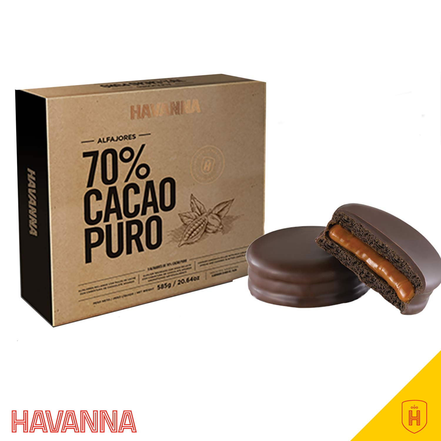 Alfajor Chocolate 70% Cacao – Box 9 Alfajores – Havanna USA – Alfajores